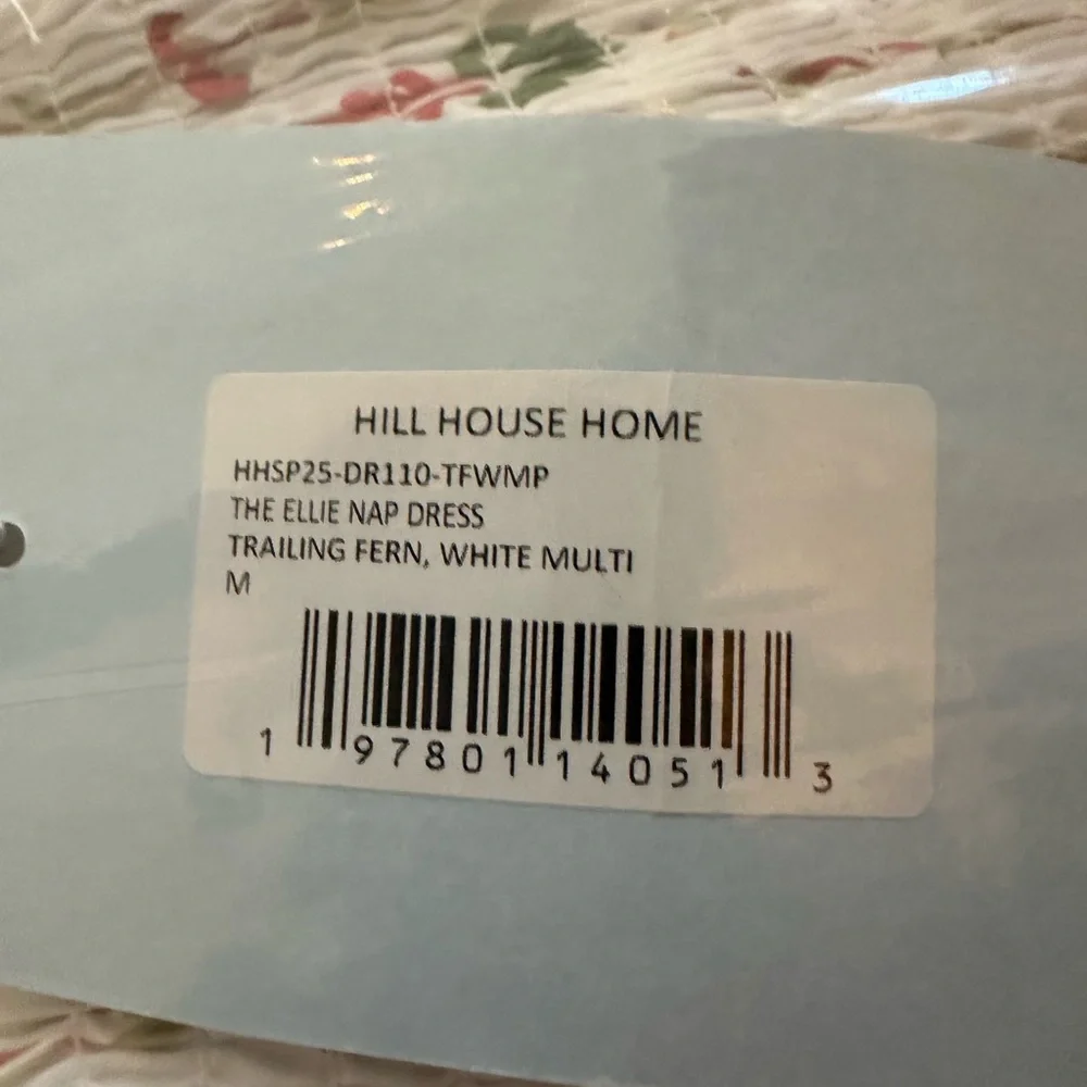 NEW Hill House Ellie Nap Dress. White Trailing Fern. M. NWT - Picture 7 of 7